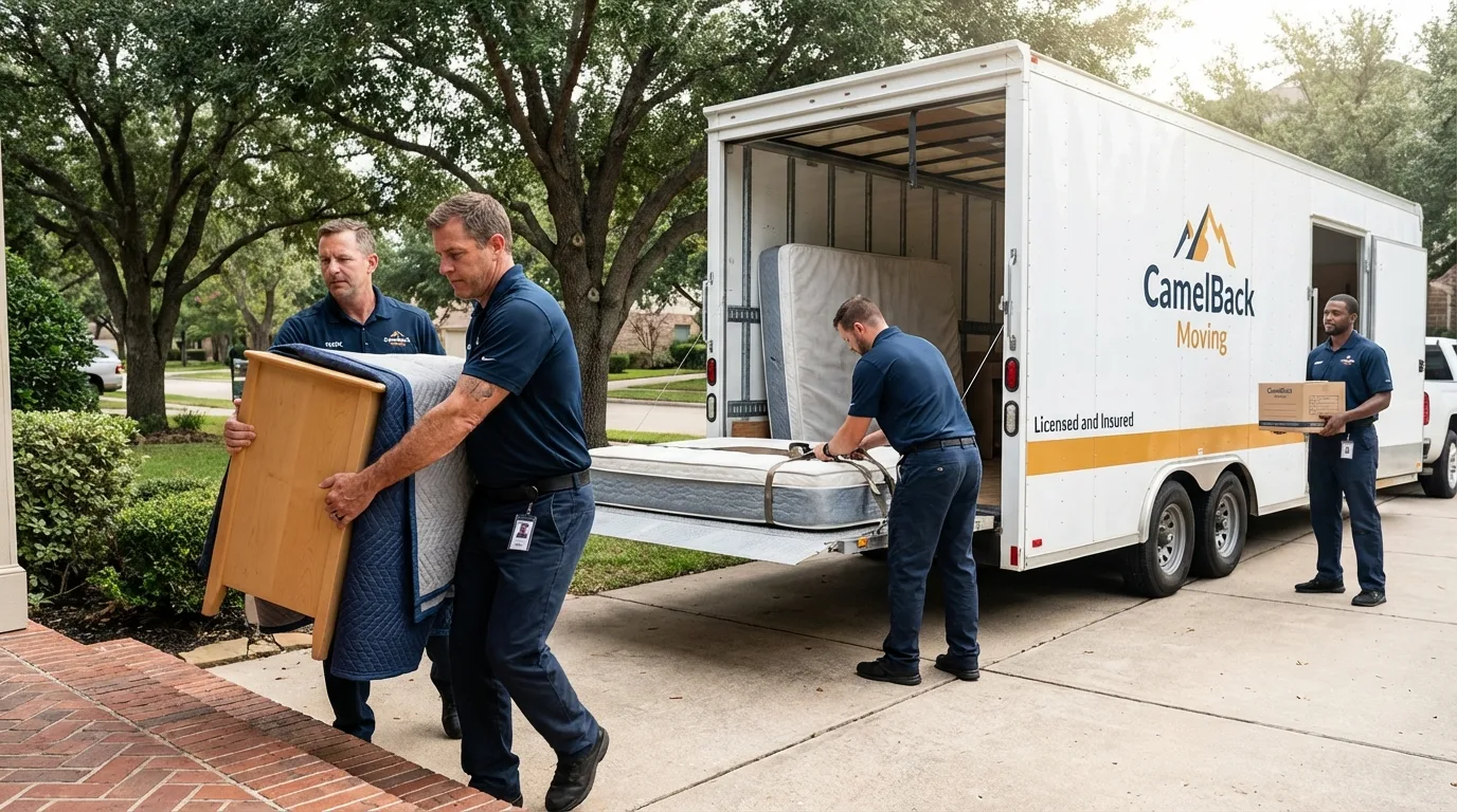 Crew loading residential truck for cross-state move from Harrisville, NH